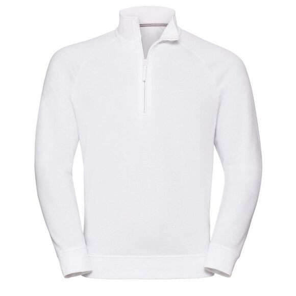 Russell Mens Authentic Quarter Zip Sweatshirt / White